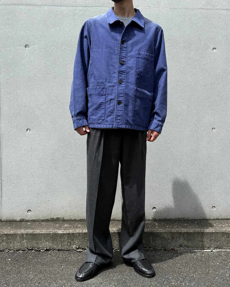 AURALEE / GARMENT-DYED ORGANIC COTTON HEAVY MOLESKIN COVERALL / FADED NAVY / A26AB02HM