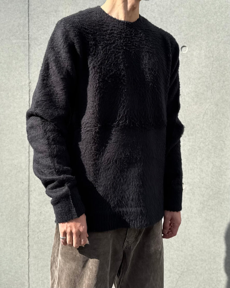 roberto collina / MOHAIR CREW NECK KNIT / NERO