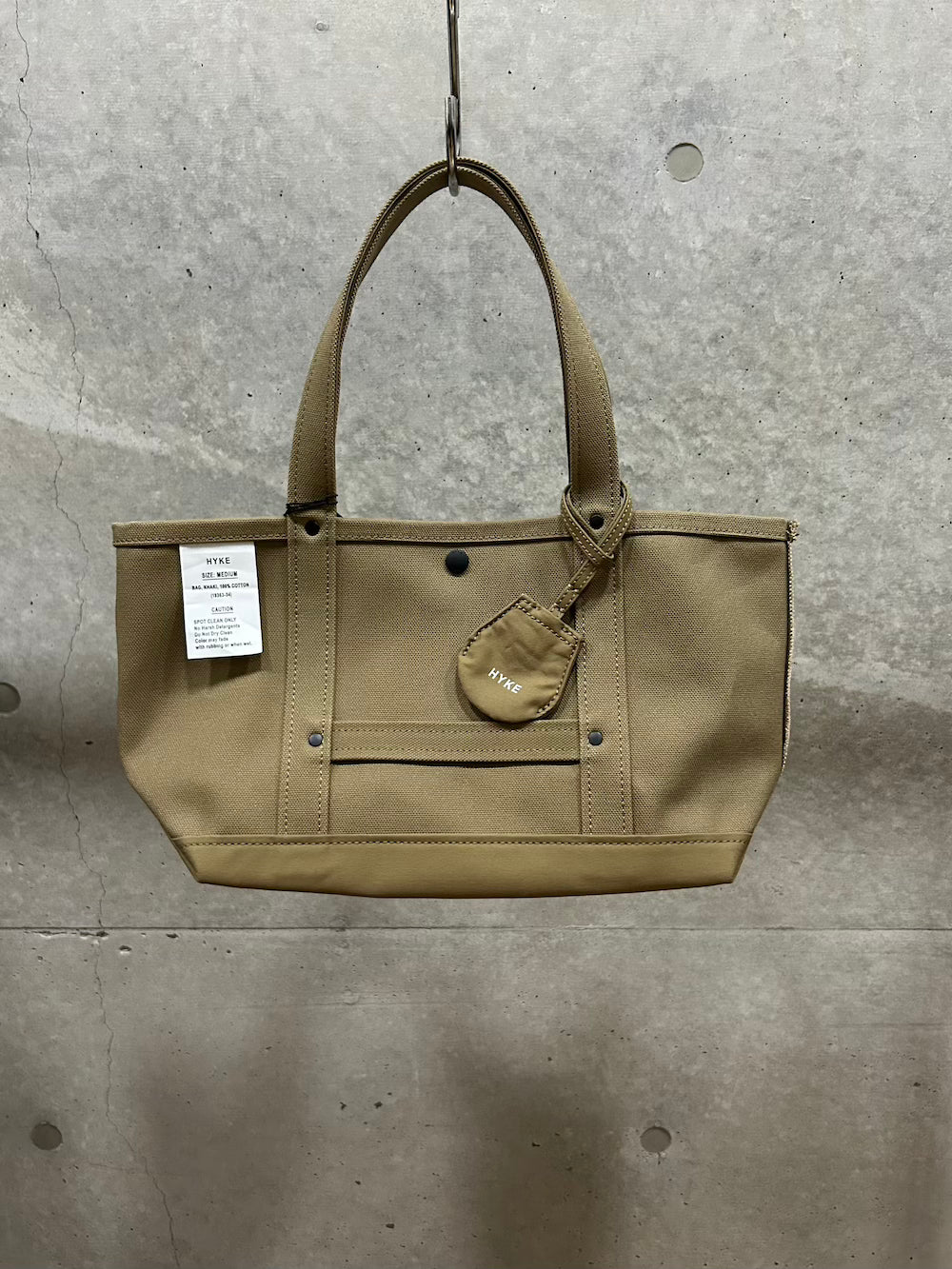 HYKE / TOTE BAG(MEDIUM) / KHAKI / 19363 /