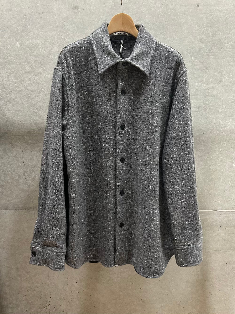 AURALEE / HOMESPUN TWEED SHIRT BLOUSON / MIX GRAY / A26AS05HT /