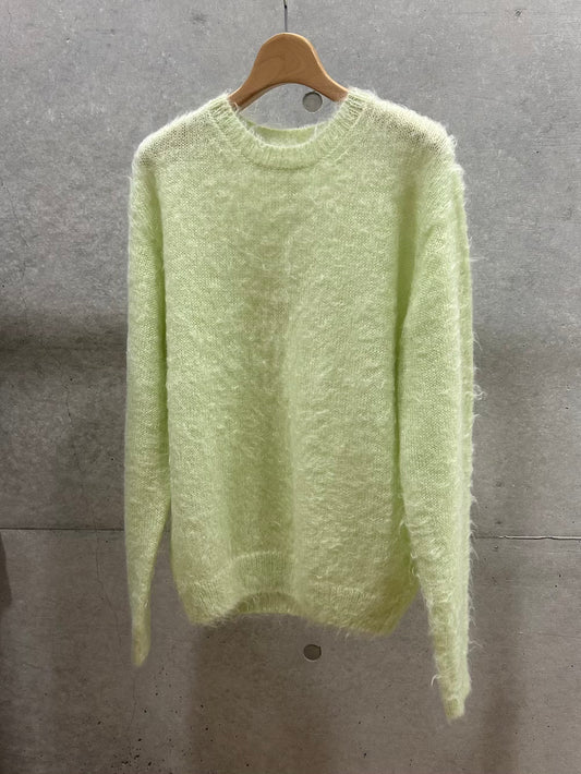 AURALEE / BRUSHED SUPER KID MOHAIR KNIT P/O / LIGHT LIME / A26P04KM /