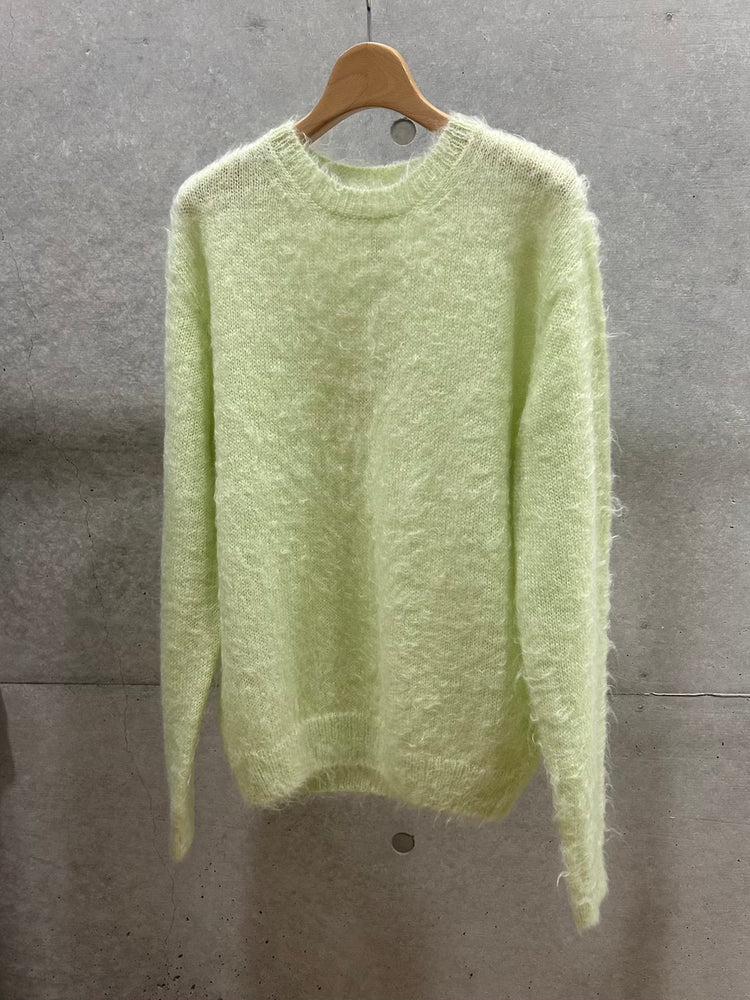 AURALEE / BRUSHED SUPER KID MOHAIR KNIT P/O / LIGHT LIME / A26P04KM /