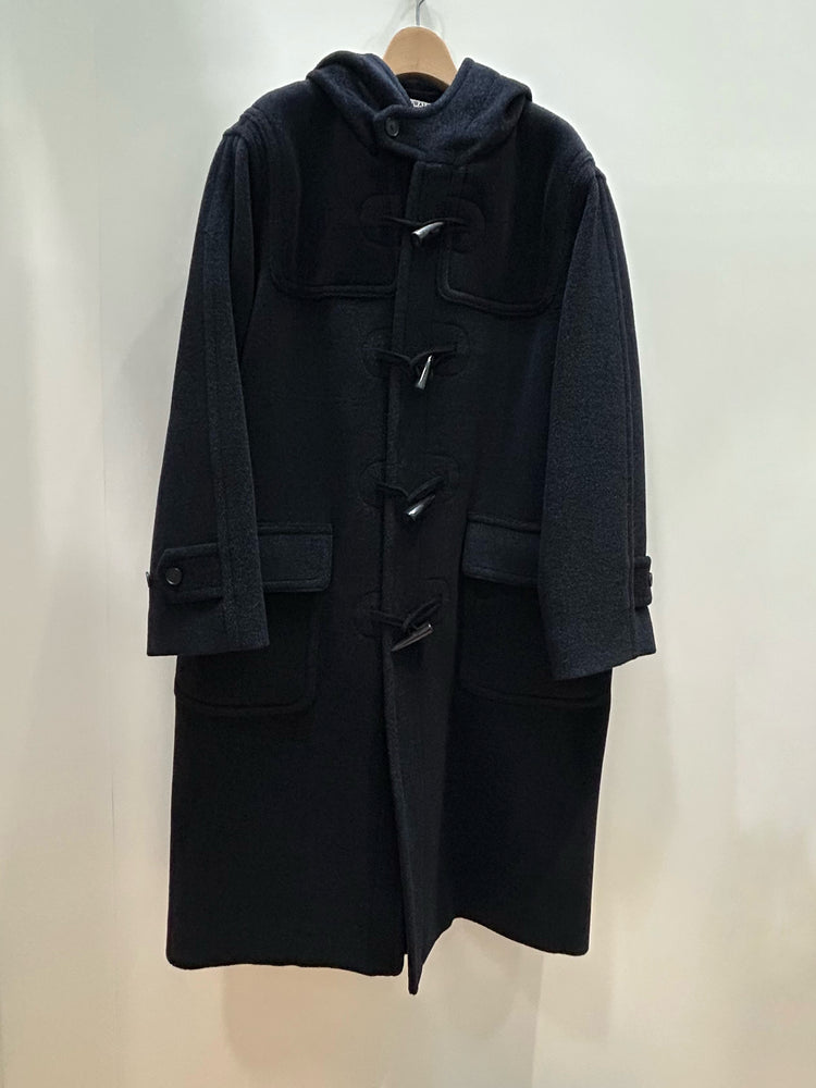 AURALEE / WOOL HERRINGBONE DUFFLE COAT / DARK CHARCOAL / A26AC01WH /