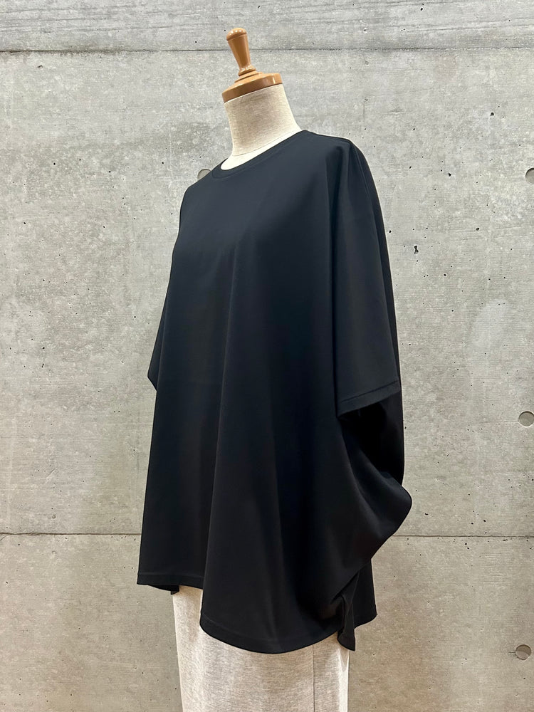 ENFÖLD / HALF-SLEEVES HEXAGON T-SHIRT / BLACK / 300IA280-1121