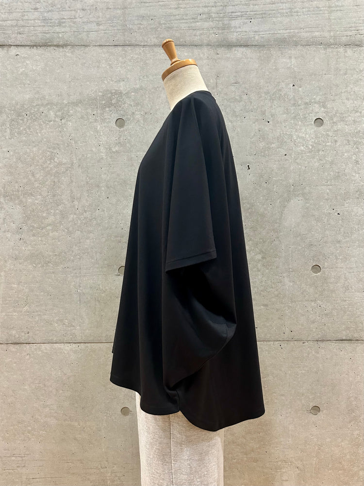 ENFÖLD / HALF-SLEEVES HEXAGON T-SHIRT / BLACK / 300IA280-1121