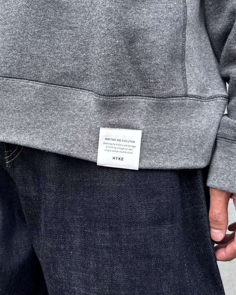 HYKE / COLLARED SWEAT SHIRT / CHARCOAL / 12449