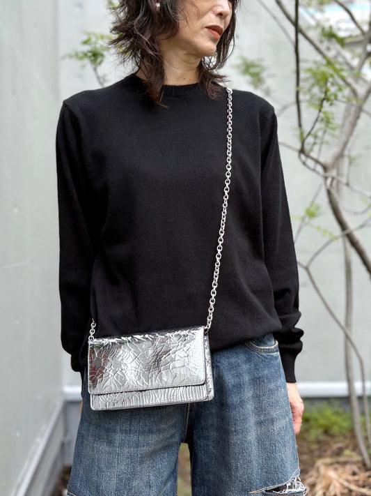 Maison Margiela / 4Stitch Mirror Chain Wallet / SILVER / SA3UI0018P5016