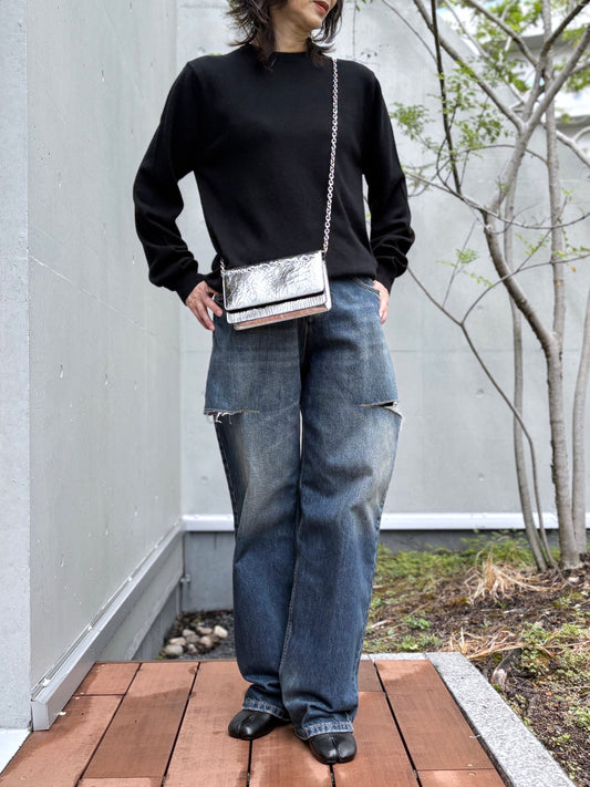 Maison Margiela / 4Stitch Mirror Chain Wallet / SILVER / SA3UI0018P5016