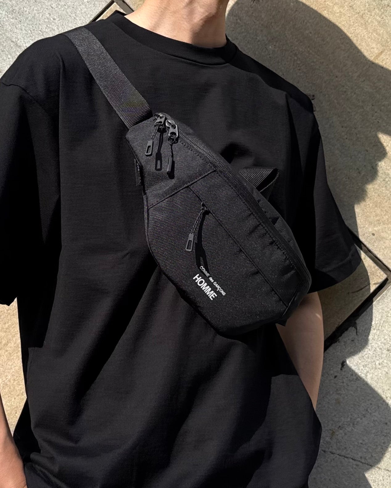 COMME des GARCONS HOMME / WAIST BAG / BLACK / HQ-K291-051-1-1