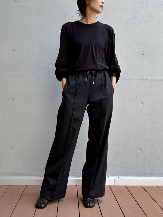 CINOH / TWILL RELAXED PANTS / BLACK / E-60-002