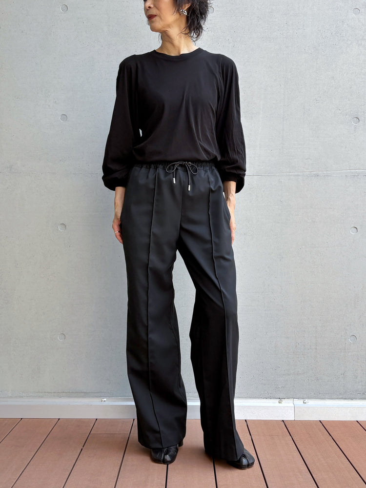 CINOH / TWILL RELAXED PANTS / BLACK / E-60-002