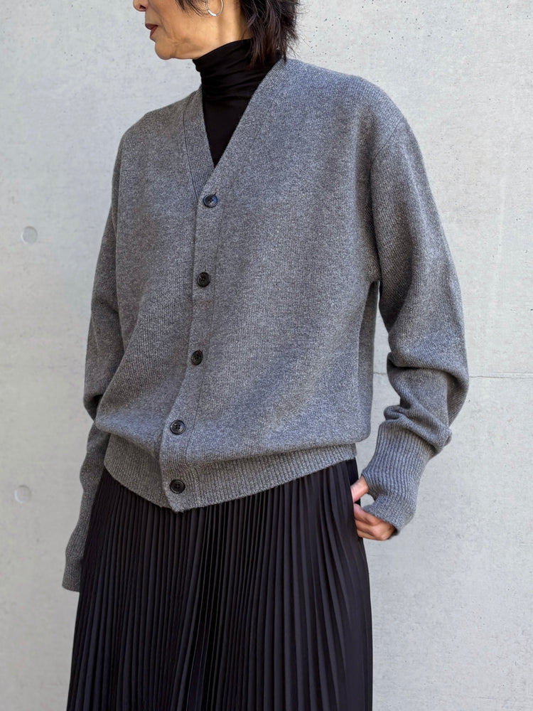 HYKE / LAMBSWOOL CARDIGAN / TOP GRAY / 11430 /