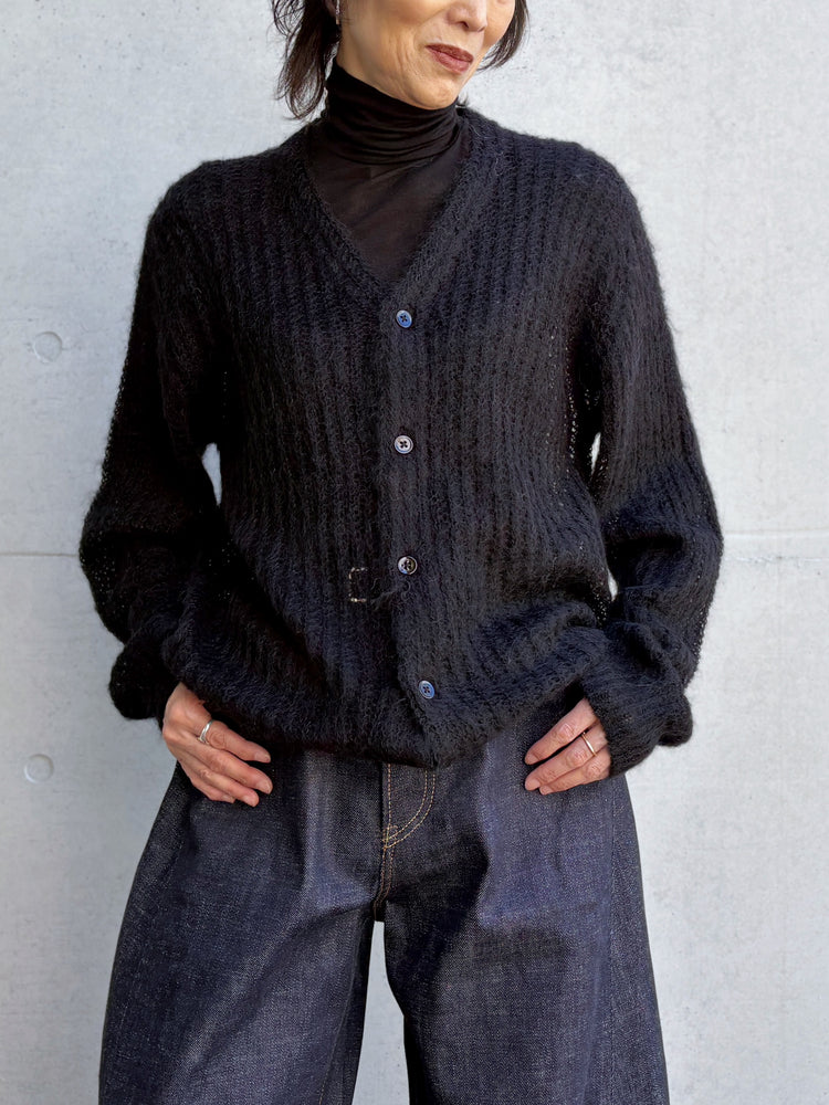 HYKE / MOHAIR CARDIGAN / BLACK / 11433 /
