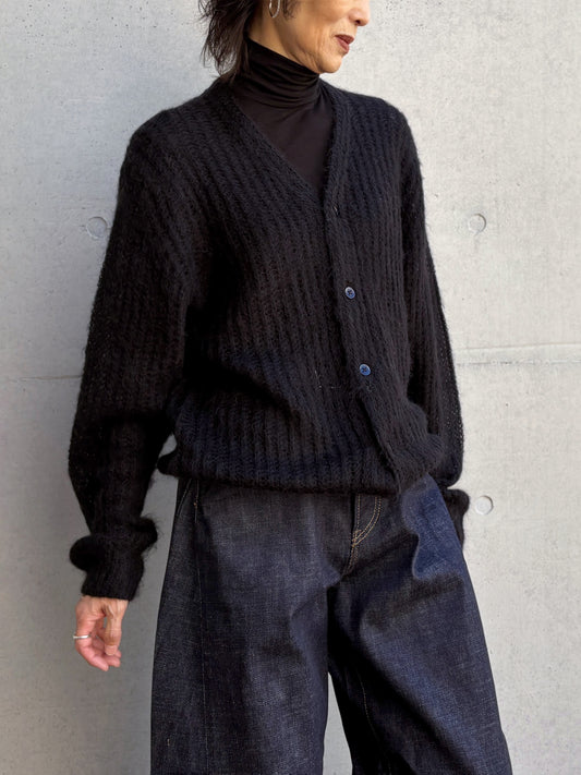 HYKE / MOHAIR CARDIGAN / BLACK / 11433 /