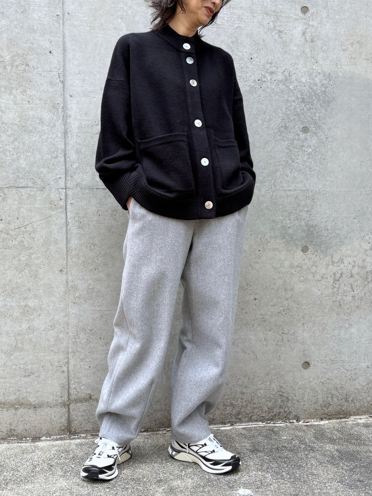 någonstans / wool ビーバー cocoon pants / wolf / 470IA431-1171
