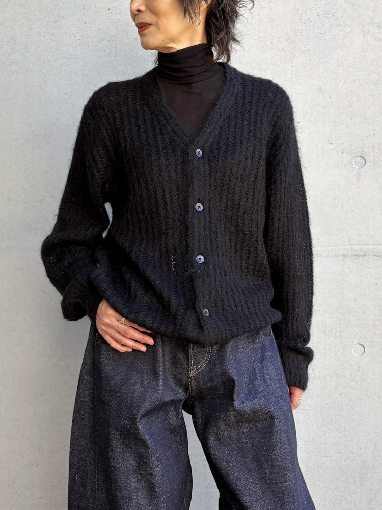 HYKE / MOHAIR CARDIGAN / BLACK / 11433 /