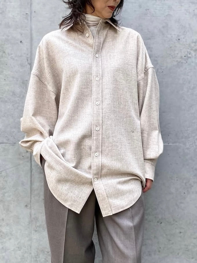 BLAMINK / ウールカシミヤレギュラーカラーシャツ / BEIGE / 79112000000
