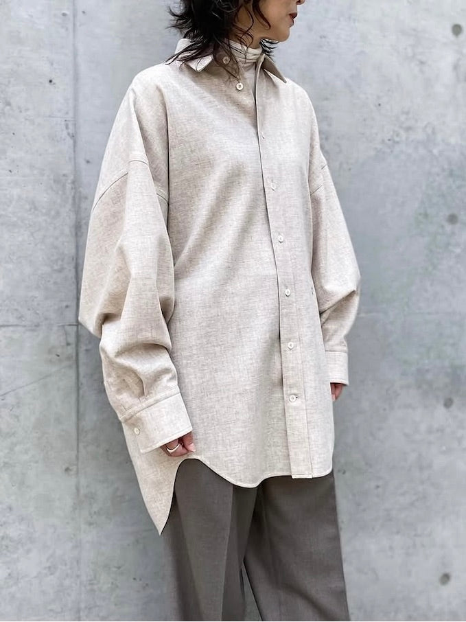 BLAMINK / ウールカシミヤレギュラーカラーシャツ / BEIGE / 79112000000