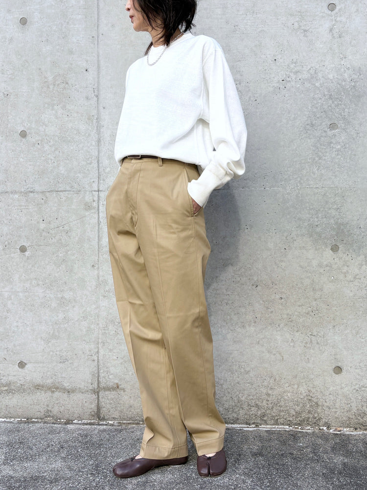 THE SHINZONE / WASHED HIGH WAIST CHINO PANTS / BEIGE/ 23MMSPA07