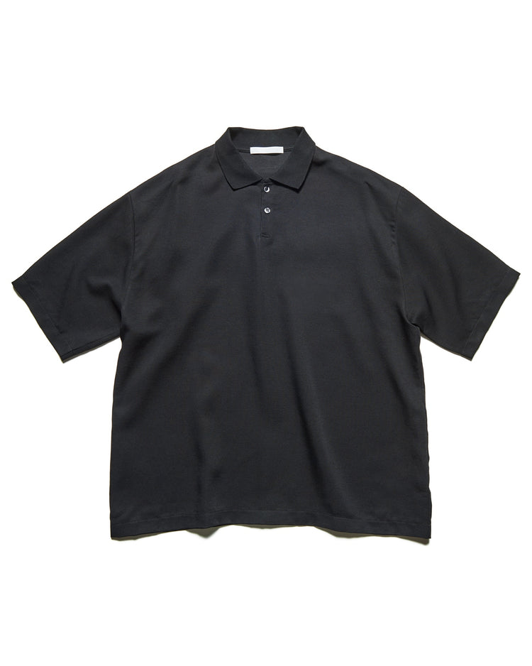 SOPHNET. / LINEN MESH OVERSIZED POLO / BLACK / SPNT-260022