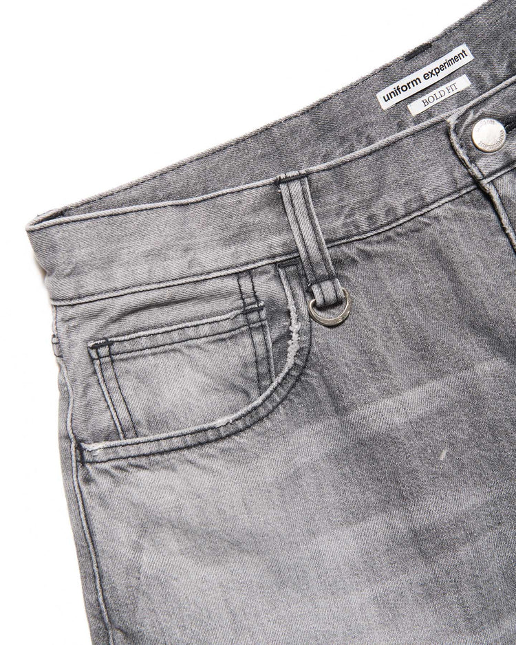 uniform experiment / DAMAGED BOLD-FIT JEANS / BLACK / UE-260011