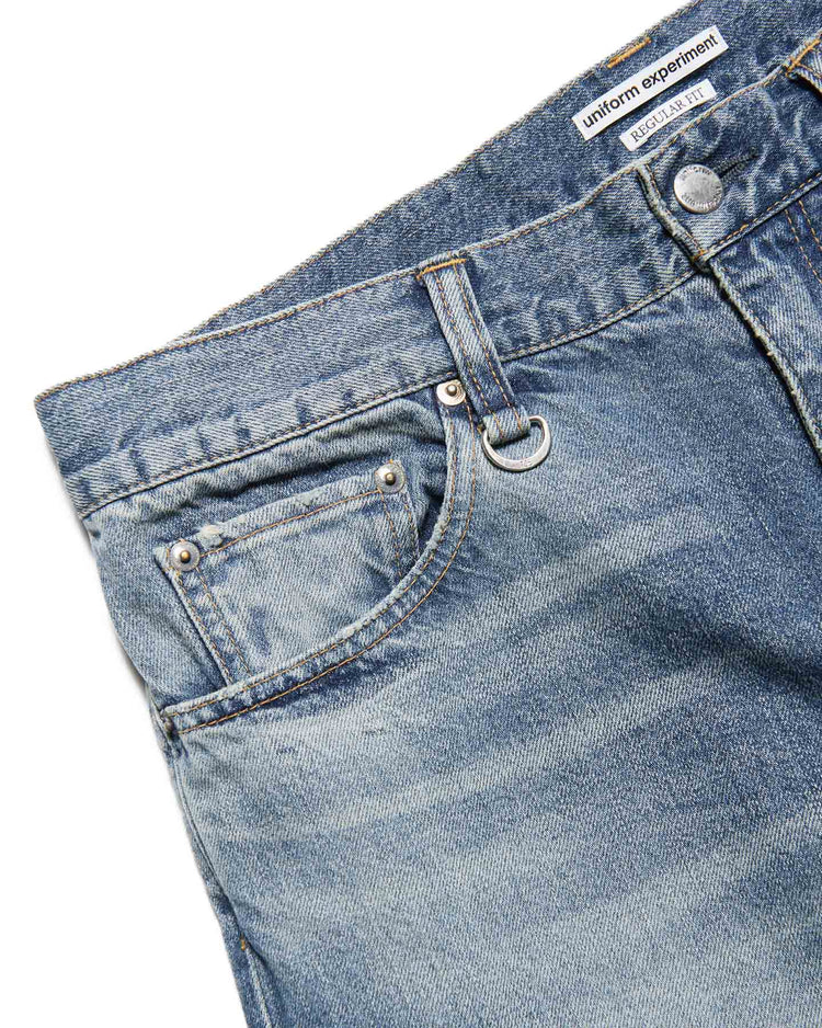 uniform experiment / DAMAGED REGULAR-FIT JEANS / INDIGO / UE-260012
