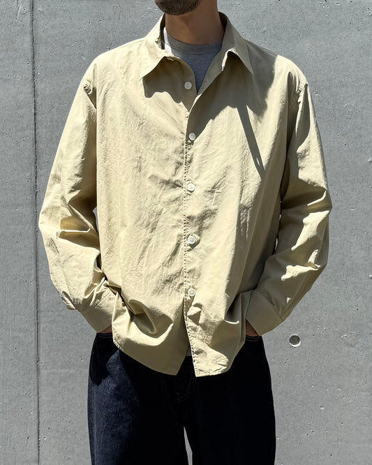 AURALEE / GARMENT-DYED FINX SHUTTLE WEATHER SHIRT / KHAKI BEIGE / A26SS01SW