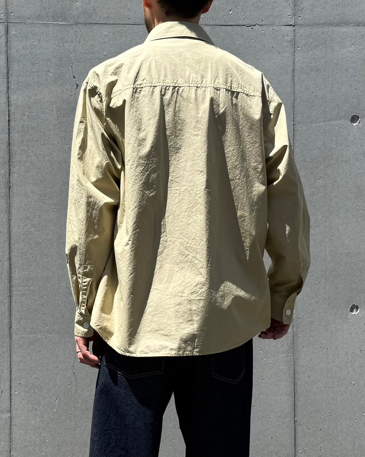 AURALEE / GARMENT-DYED FINX SHUTTLE WEATHER SHIRT / KHAKI BEIGE / A26SS01SW