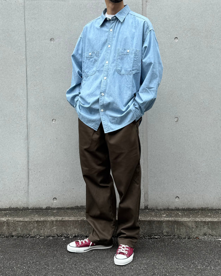 DESCENDANT / NORMAN CHAMBRAY LS SHIRT / INDIGO / 262WVDS-SHM03