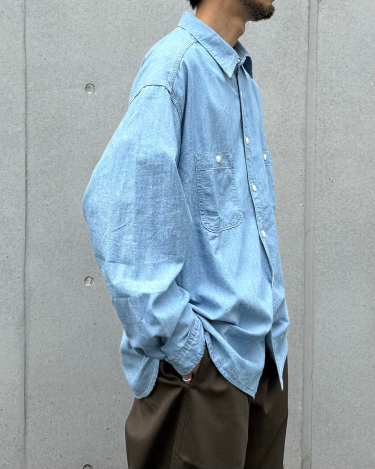 DESCENDANT / NORMAN CHAMBRAY LS SHIRT / INDIGO / 262WVDS-SHM03