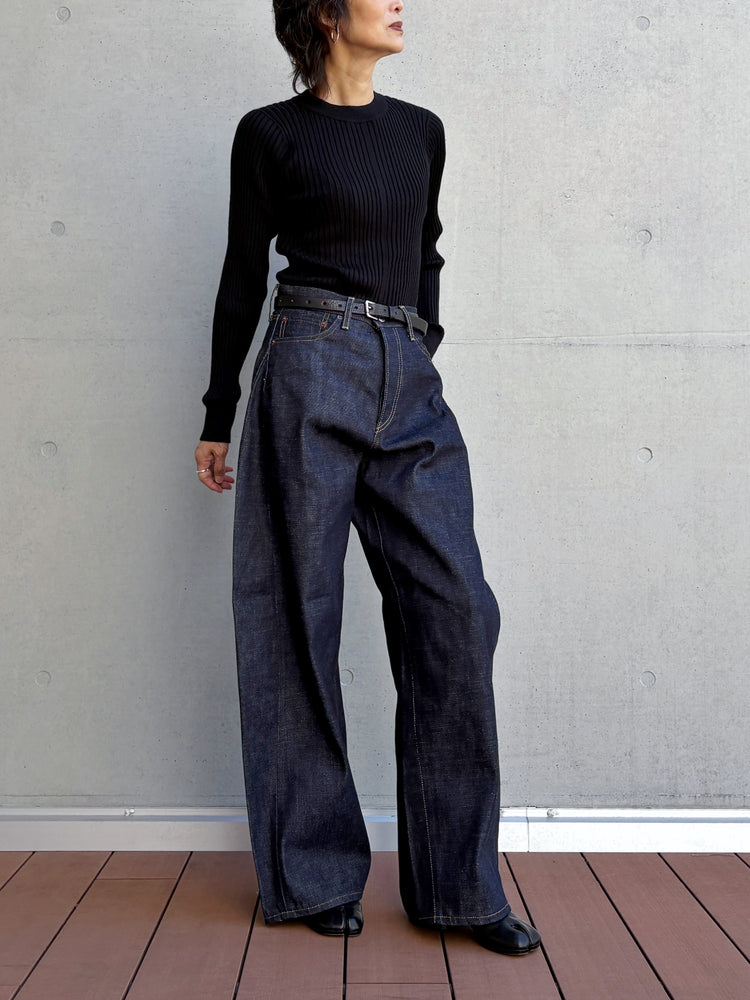 HYKE / WIDE RIBBED SWEATER / BLACK / 11435 /