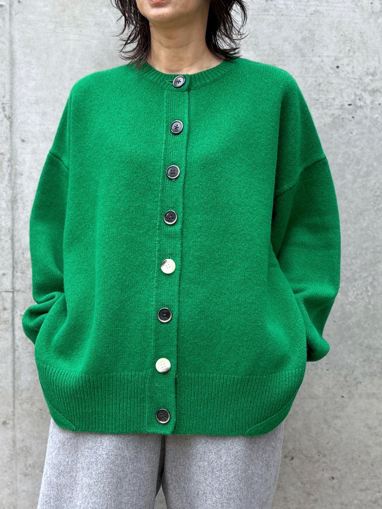 ENFÖLD / CIRCLE CARDIGAN / GREEN / 300IA270-2501