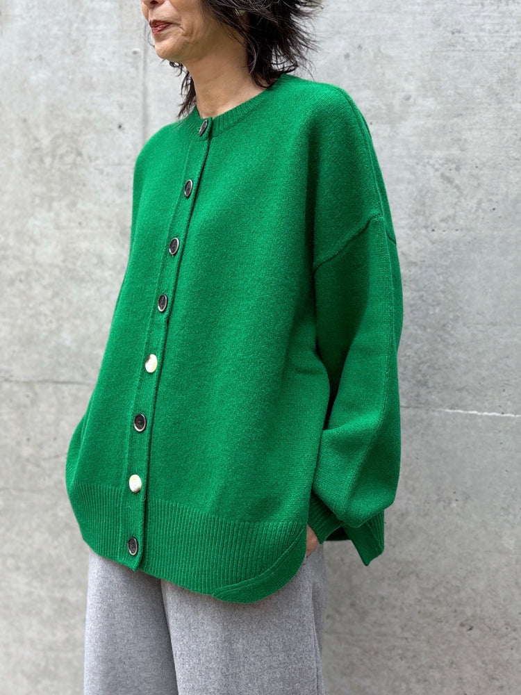 ENFÖLD / CIRCLE CARDIGAN / GREEN / 300IA270-2501
