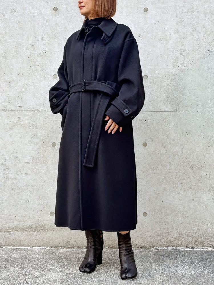 08sircus / Wool double face rever coat / black / S26AW-OT14