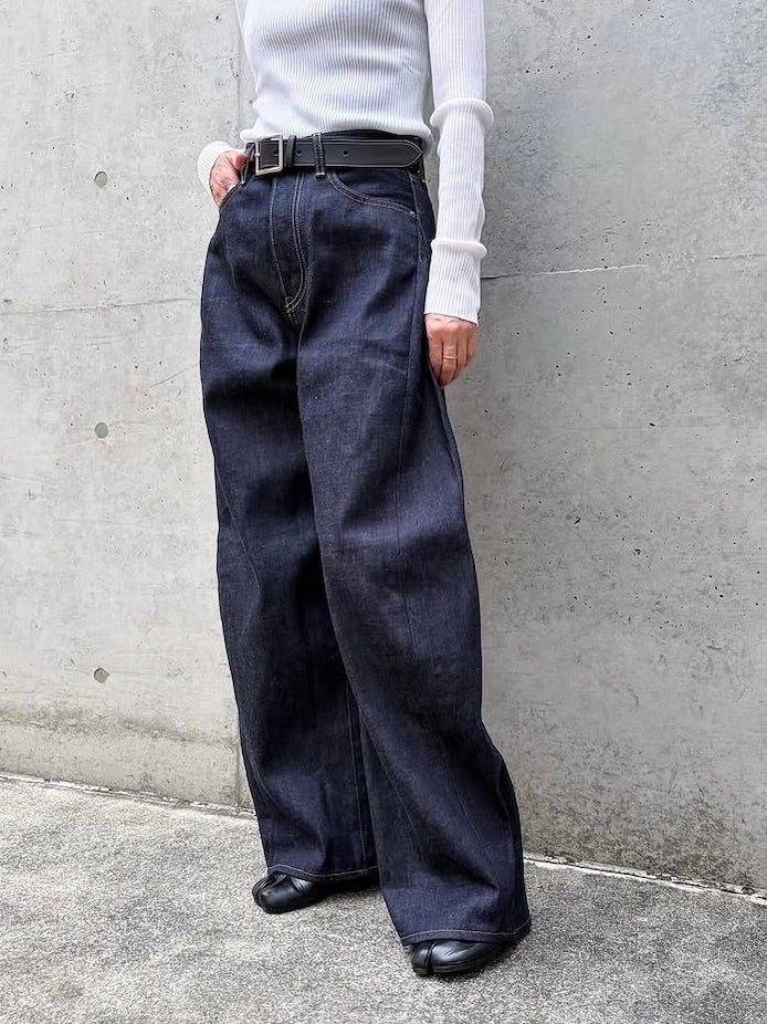 HYKE / DENIM BARREL LEG JEANS / Original Blue / 13352