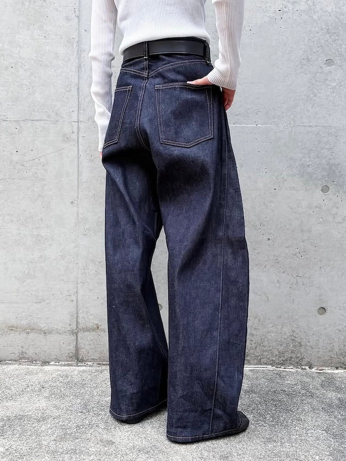 HYKE / DENIM BARREL LEG JEANS / Original Blue / 13352