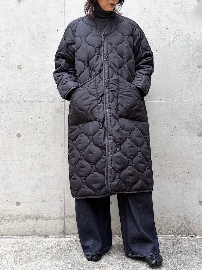 HYKE / QUILTED LINER COAT / BLACK / 17537