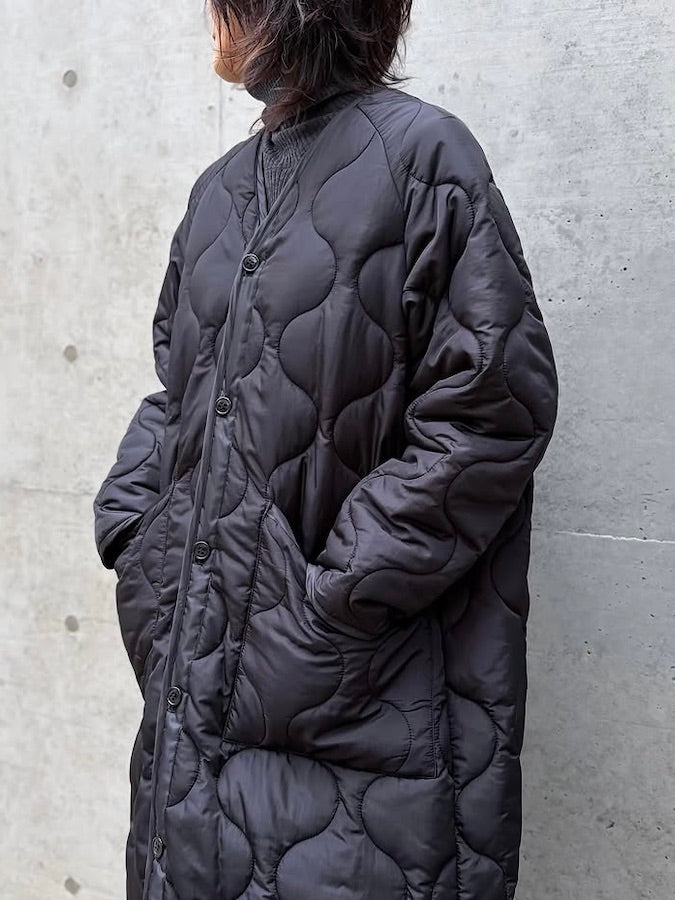 HYKE / QUILTED LINER COAT / BLACK / 17537