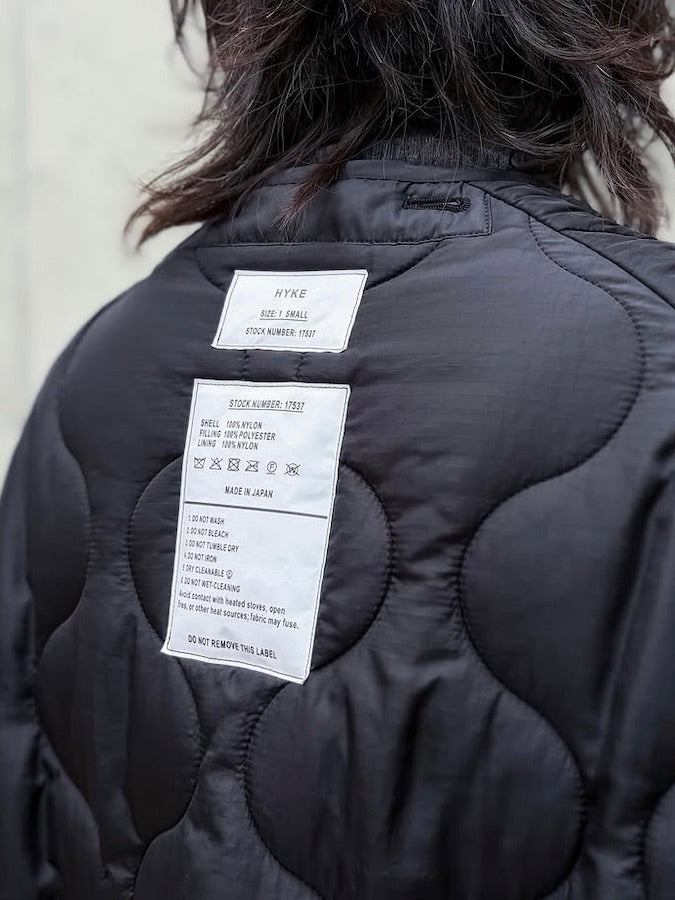 HYKE / QUILTED LINER COAT / BLACK / 17537