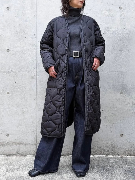 HYKE / QUILTED LINER COAT / BLACK / 17537