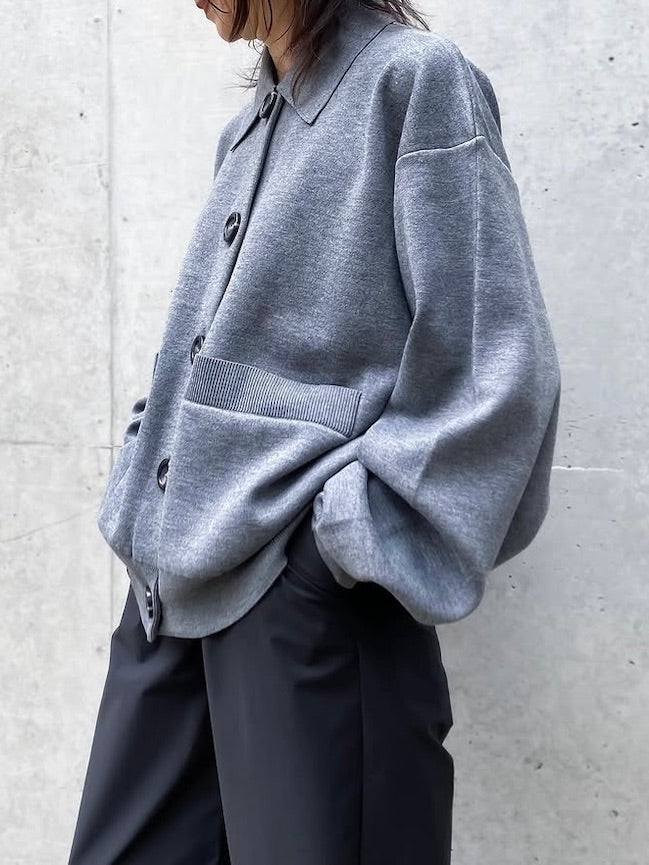 någonstans / soutien-collar knit cardigan / Stone / 470IA170-1391