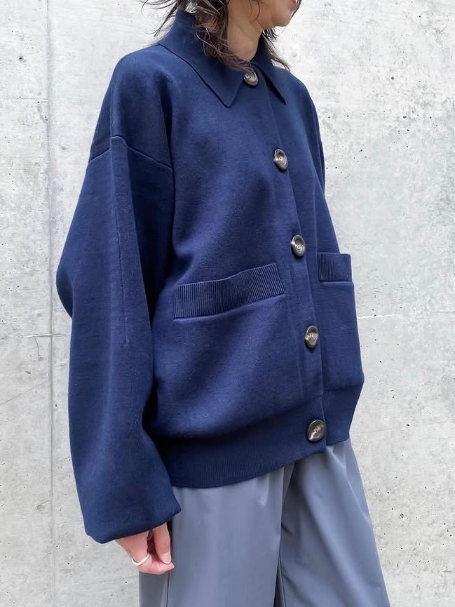 någonstans / soutien-collar knit cardigan / Space / 470IA170-1391