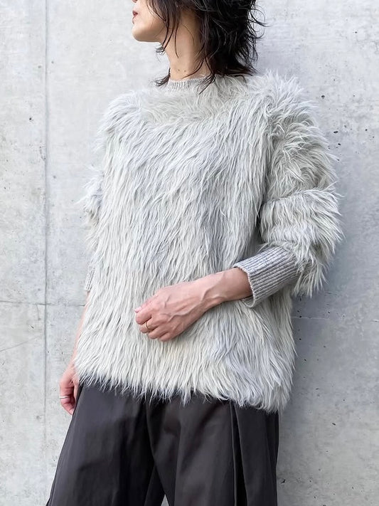 ASTRAET / シャギー クルーネックニット / MD.GRAY / 5413-199-4800