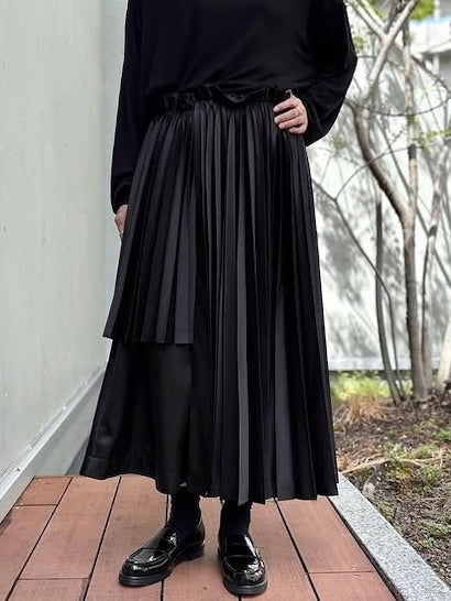 noir kei ninomiya / エステルサテンプリーツスカート(細プリーツ) / 3P-S016-051