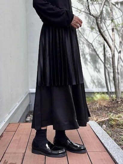 noir kei ninomiya / エステルサテンプリーツスカート(細プリーツ) / 3P-S016-051
