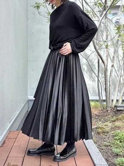 noir kei ninomiya / エステルサテンプリーツスカート(細プリーツ) / 3P-S016-051