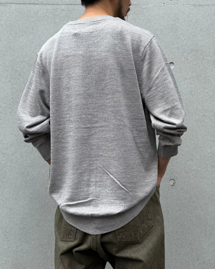 nonnative / OFFICER CREW SWEATER WOOL LINEN YARN / H.GRAY / NN-K4902