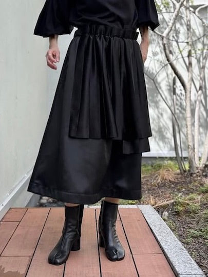 noir kei ninomiya / エステルサテンプリーツスカート(太プリーツ) / 3P-S017-051