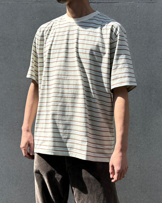 AURALEE / GRADIENT STRIPE JERSEY TEE / FADE MINT STRIPE / A26ST02GJ