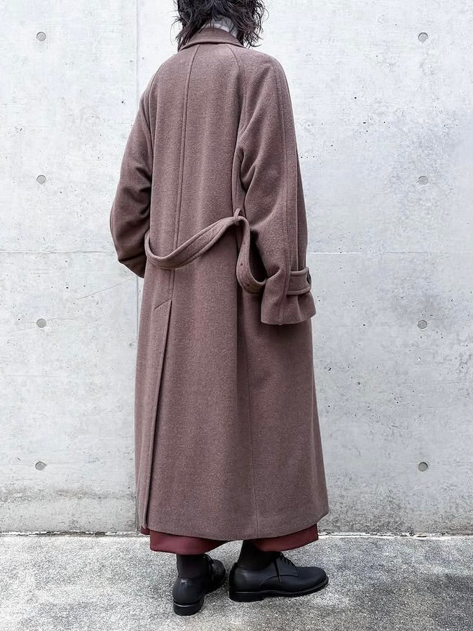AURALEE / SUPER FINE WOOL MOSSER SOUTIEN COLLAR COAT / TOP BROWN